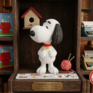 Snoopy Tricoté en Plusieurs Parties avec Tête Pivotante Kiron 21